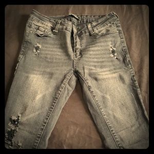 Skinny ripped jeans